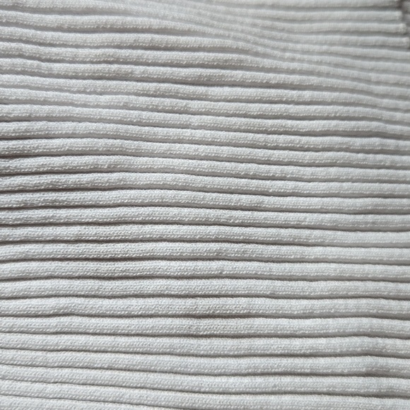 New Staud Dana Ribbed Knit V-Neck Sleeveless Tan/White Midi Dress NWOT Medium - Picture 15 of 16